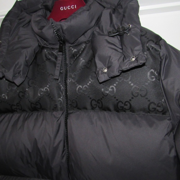 NWT GUCCI $4100 Mens Down Puffer GG logo Black Winter Coat 40 - 42 US / 50 Italy - Picture 7 of 8